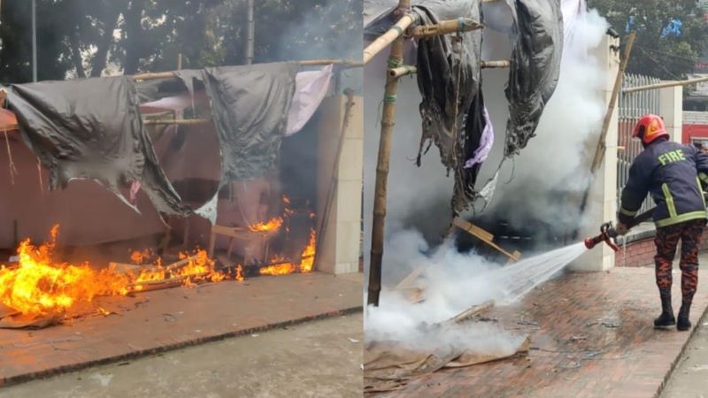 বিপিএলের টিকিট কাউন্টারে ভাঙচুর করে আগুন দিল বিক্ষুব্ধ দর্শকরা